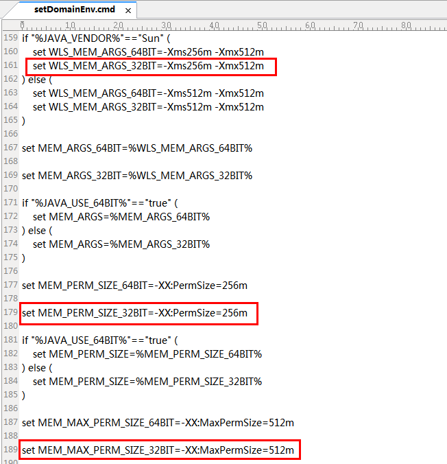 setDomainEnv.cmd文件的配置